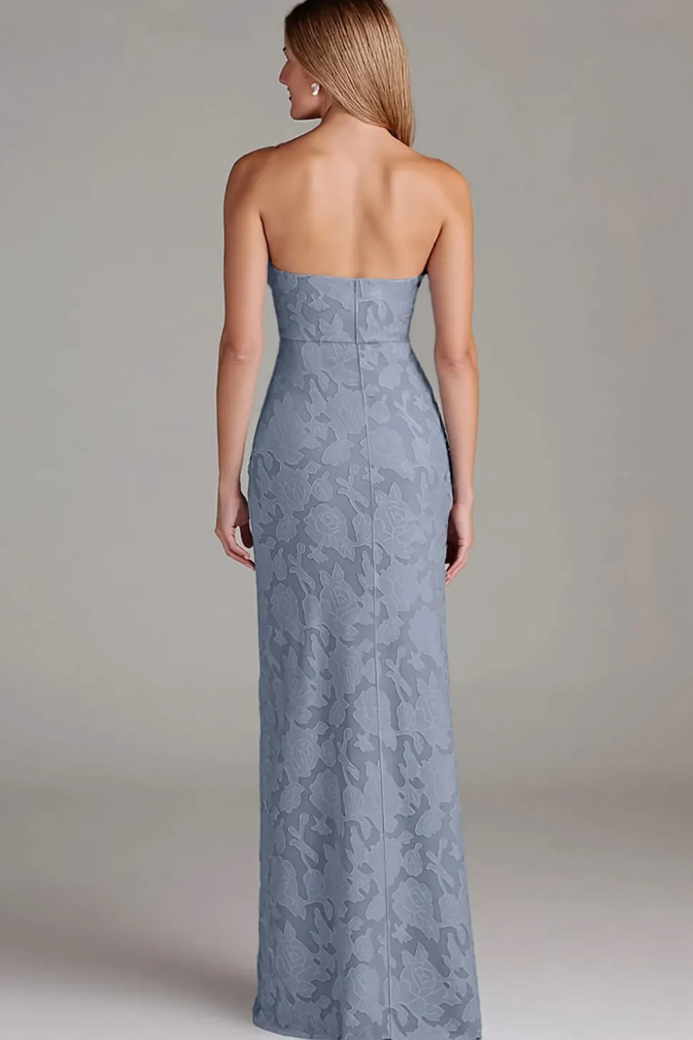 Bainha sem alças Dusty Blue Long Vestido de dama de honra