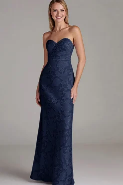 Bainha sem alças Dusty Blue Long Vestido de dama de honra