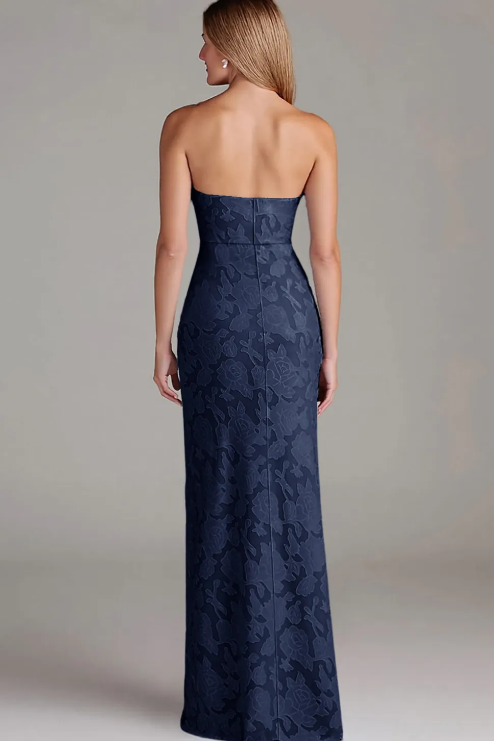 Bainha sem alças Dusty Blue Long Vestido de dama de honra
