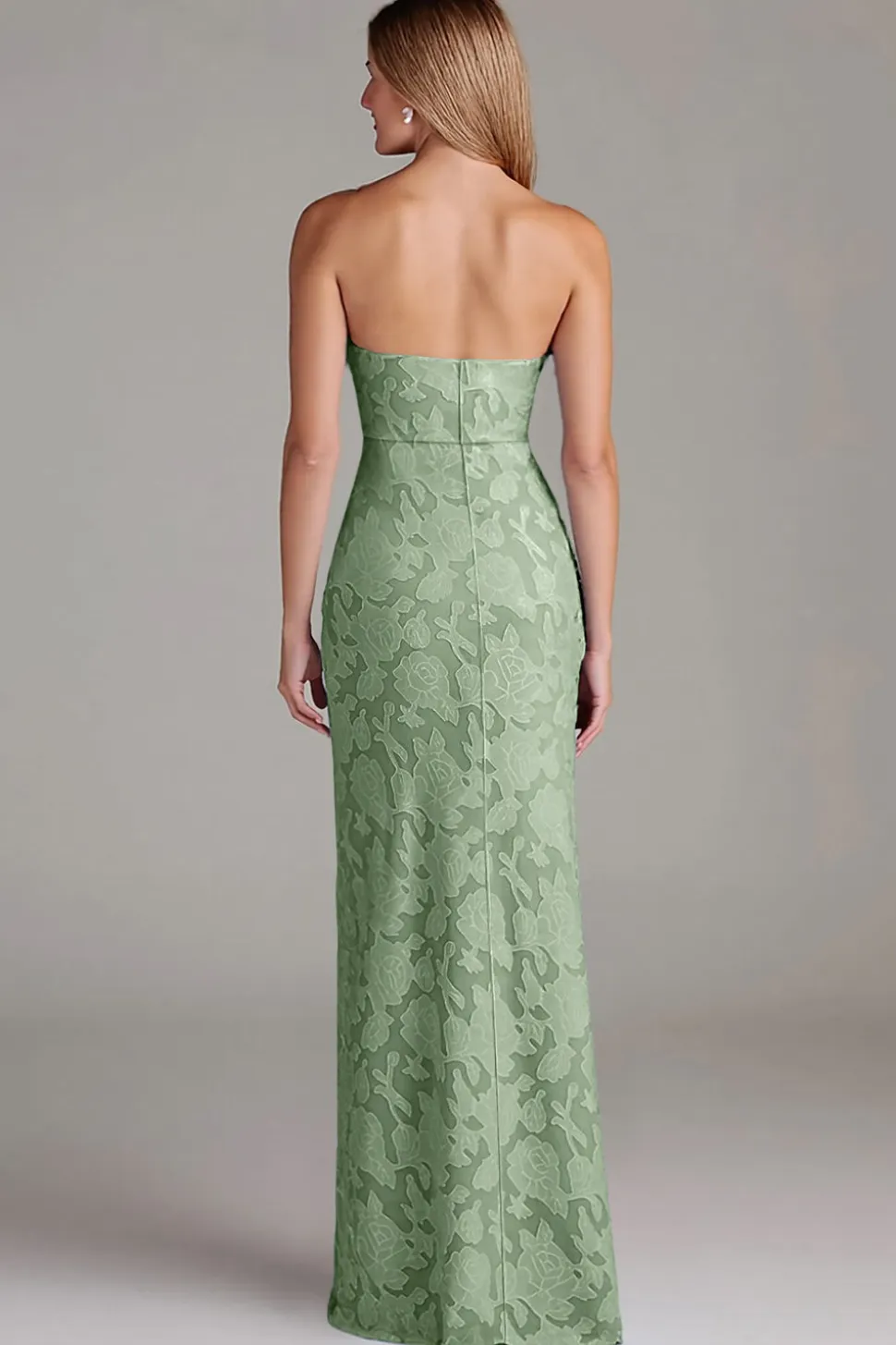 Bainha sem alças Dusty Blue Long Vestido de dama de honra