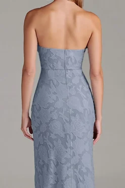 Bainha sem alças Dusty Blue Long Vestido de dama de honra