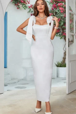 Bainha simples marfim tornozelo-comprimento vestido de noiva