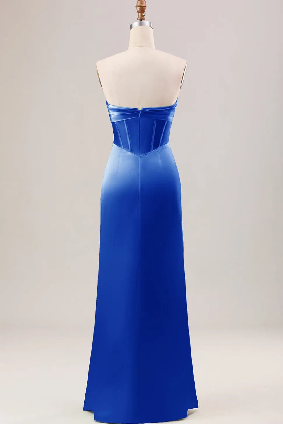Bainha Verde Corset Strapless vestido longo da dama de honra com fenda