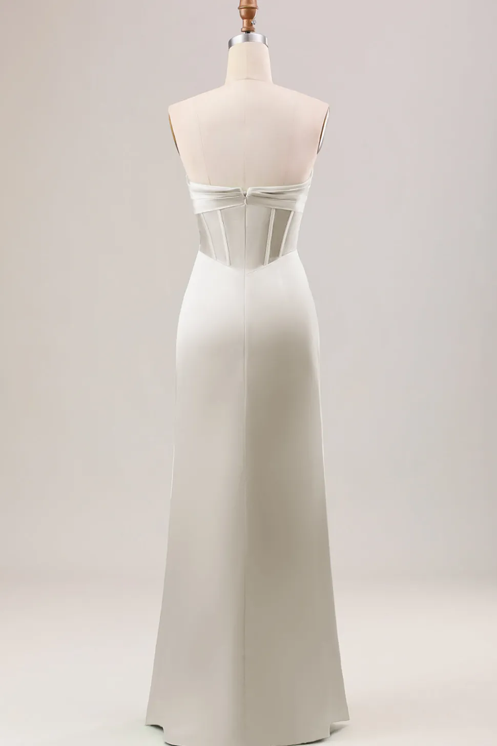 Bainha Verde Corset Strapless vestido longo da dama de honra com fenda