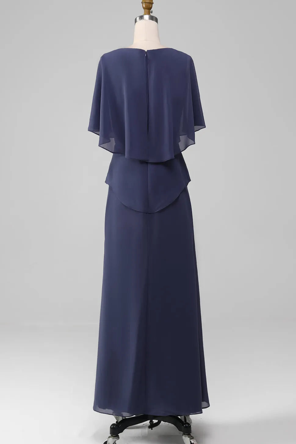 Bainha/Coluna Scoop Tea-Length Stormy Chiffon Mãe do Vestido da Noiva