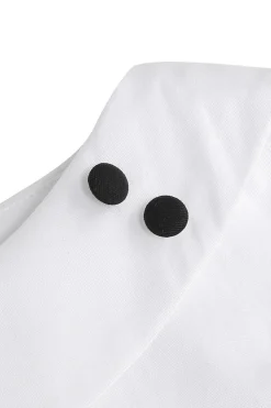 Bateau Pescoço Polka Dots Branco Vintage Vestidos De Menina