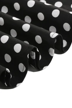 Bateau Pescoço Polka Dots Branco Vintage Vestidos De Menina