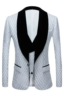 Biege Jacquard 2 Peças Fato Masculino