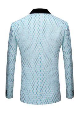Biege Jacquard 2 Peças Fato Masculino