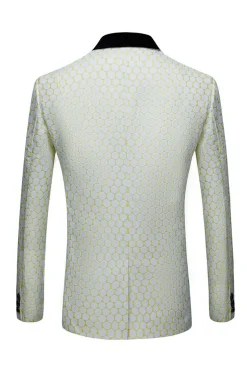 Biege Jacquard 2 Peças Fato Masculino