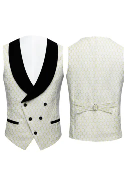 Biege Jacquard 2 Peças Fato Masculino