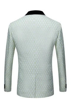 Biege Jacquard 2 Peças Fato Masculino