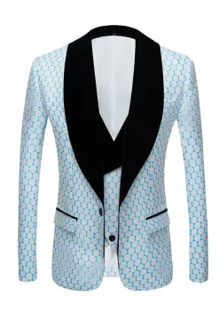 Biege Jacquard 2 Peças Fato Masculino