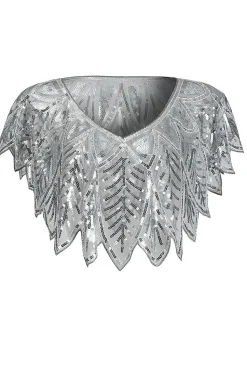 Black and Gold Sequin Glitter 1920s Cape