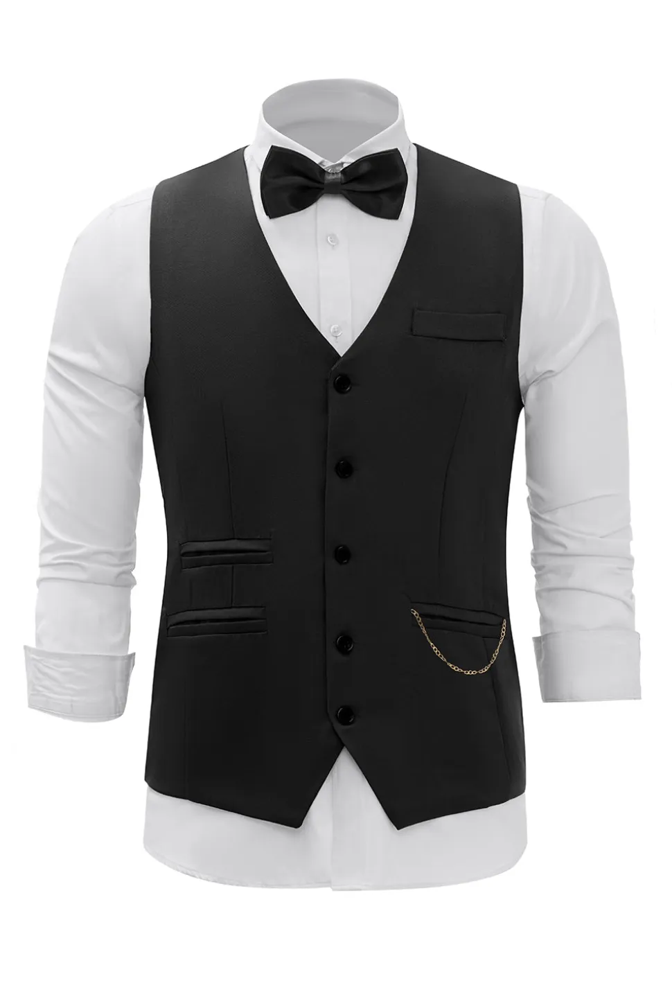 Black Chain Colete Masculino com 5 Peças Acessórios set