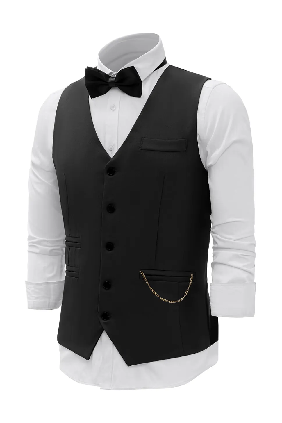 Black Chain Colete Masculino com 5 Peças Acessórios set
