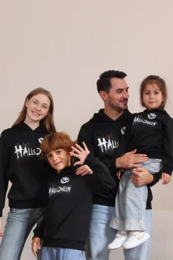 Black Halloween Família Costume Hooded Sweatshirt