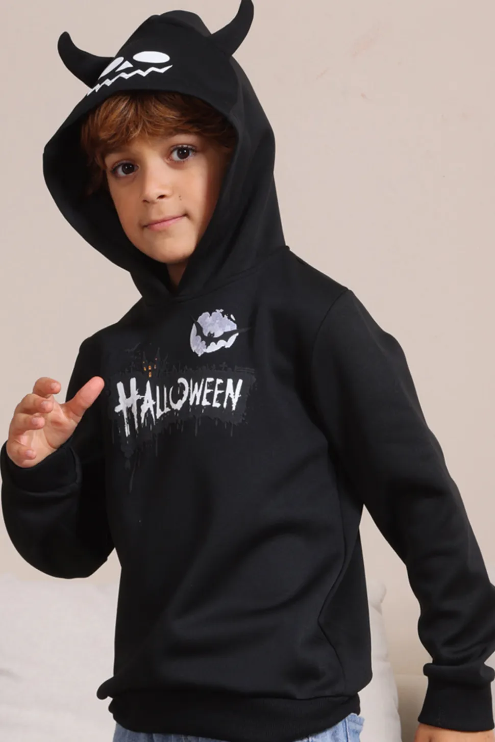 Black Halloween Família Costume Hooded Sweatshirt