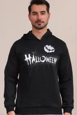 Black Halloween Família Costume Hooded Sweatshirt