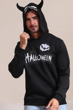 Black Halloween Família Costume Hooded Sweatshirt