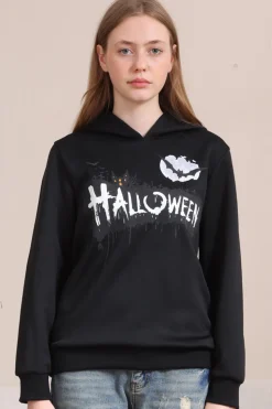 Black Halloween Família Costume Hooded Sweatshirt