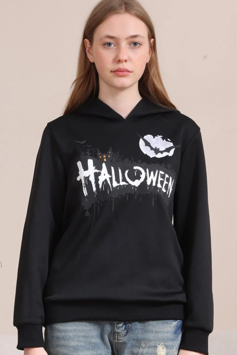 Black Halloween Família Costume Hooded Sweatshirt