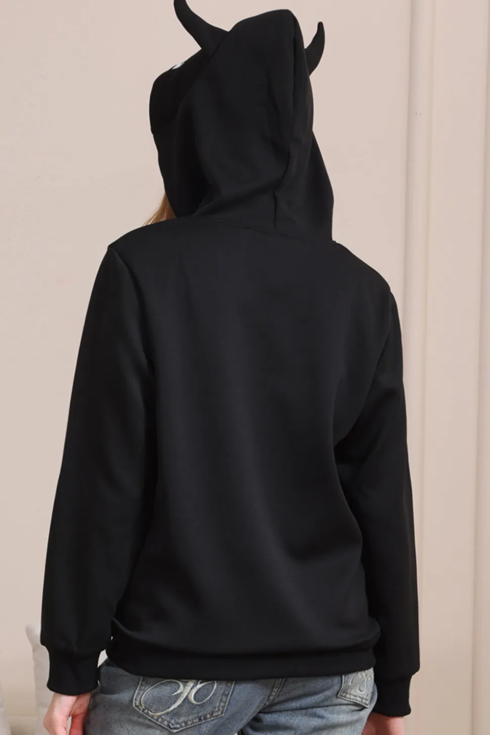 Black Halloween Família Costume Hooded Sweatshirt