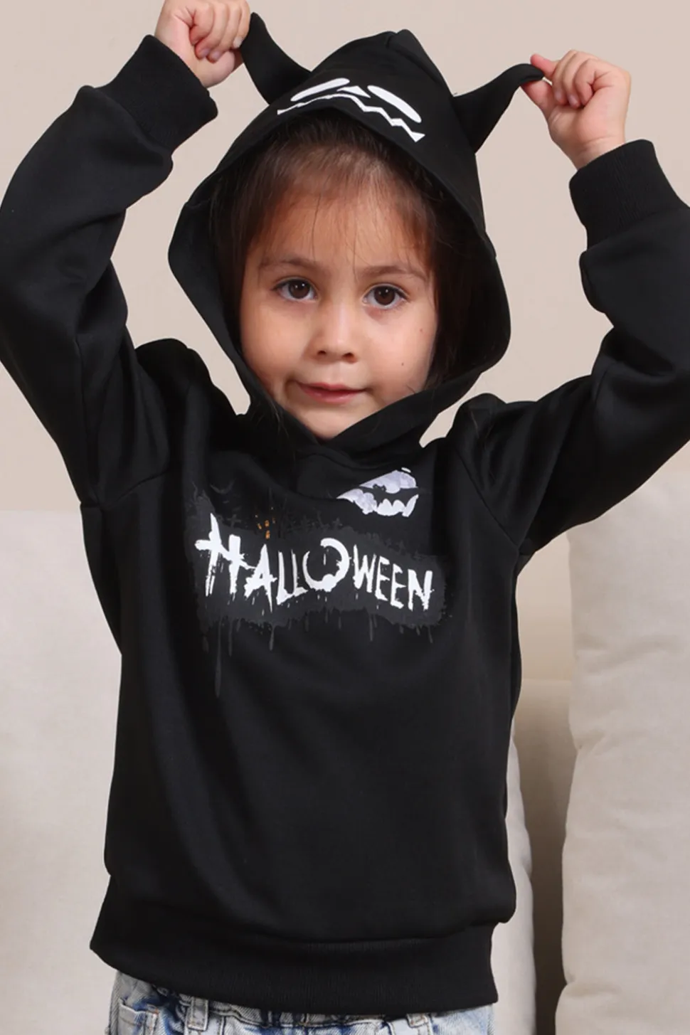 Black Halloween Família Costume Hooded Sweatshirt