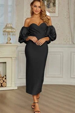 Black Off the Shoulder Formal Party Dress