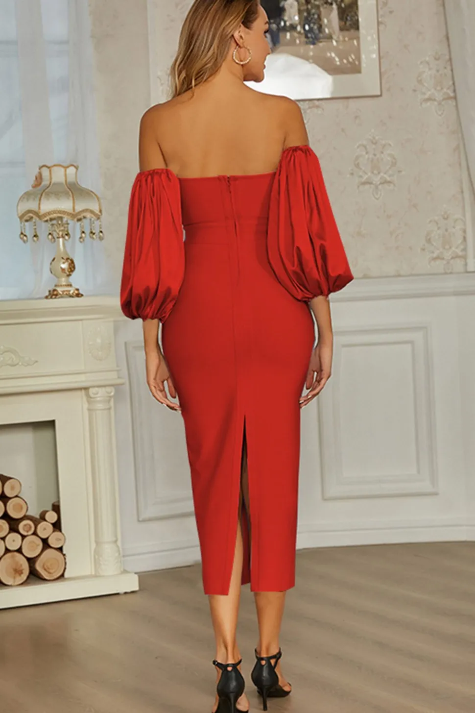 Black Off the Shoulder Formal Party Dress