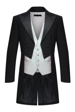Black Peak Lapel Duplo Peito Masculino 3 Peça Tuxedo
