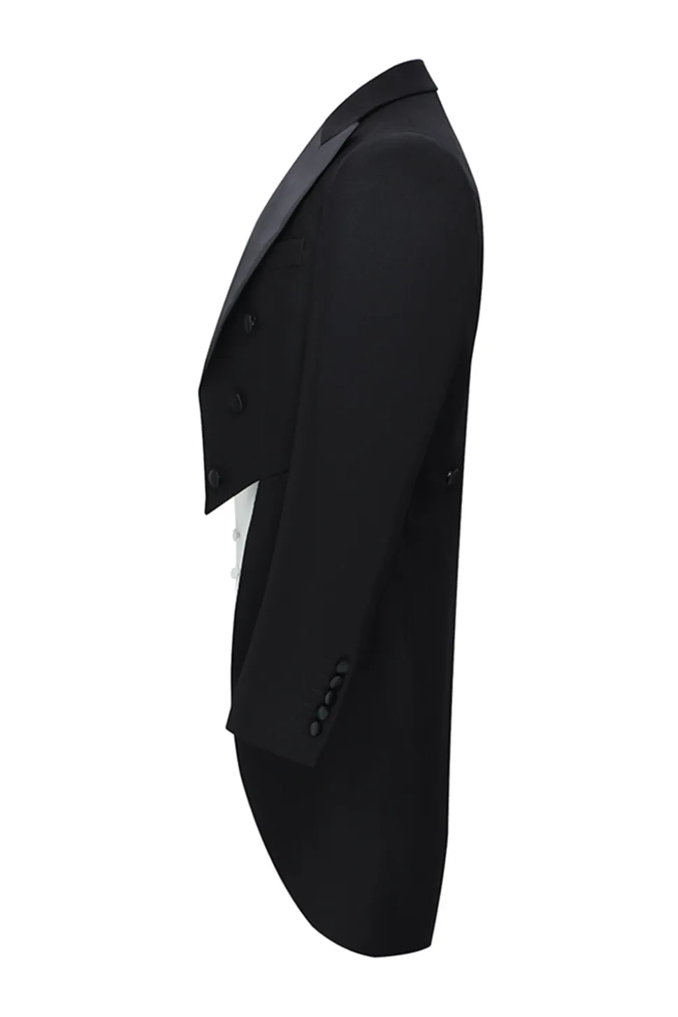 Black Peak Lapel Duplo Peito Masculino 3 Peça Tuxedo