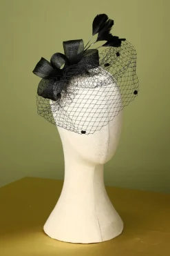 Black 1920s Feather Headband
