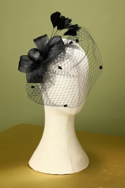 Black 1920s Feather Headband