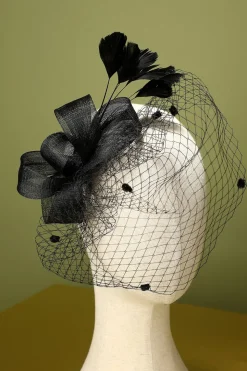 Black 1920s Feather Headband