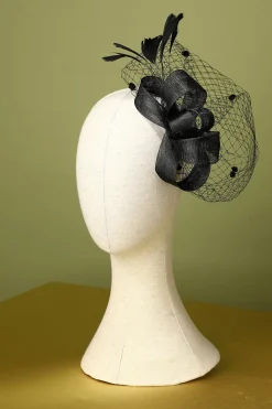 Black 1920s Feather Headband