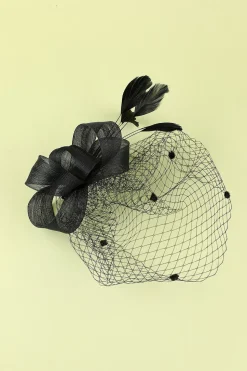 Black 1920s Feather Headband
