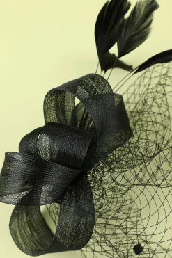 Black 1920s Feather Headband