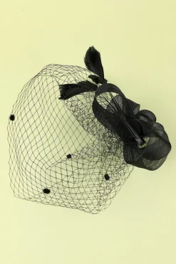 Black 1920s Feather Headband