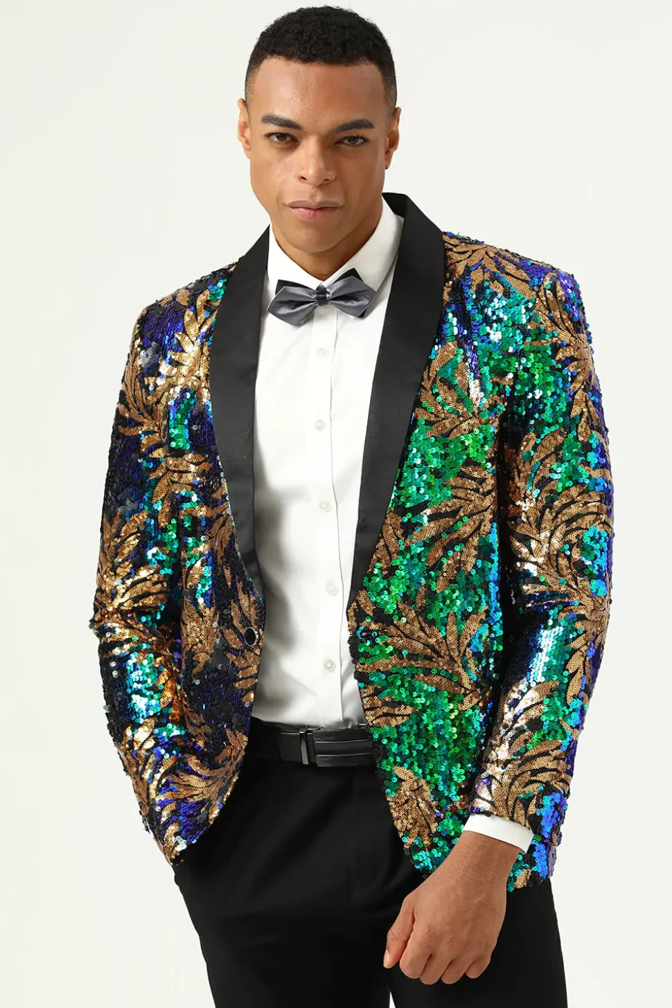Blazer de Baile Brilhante Verde Escuro