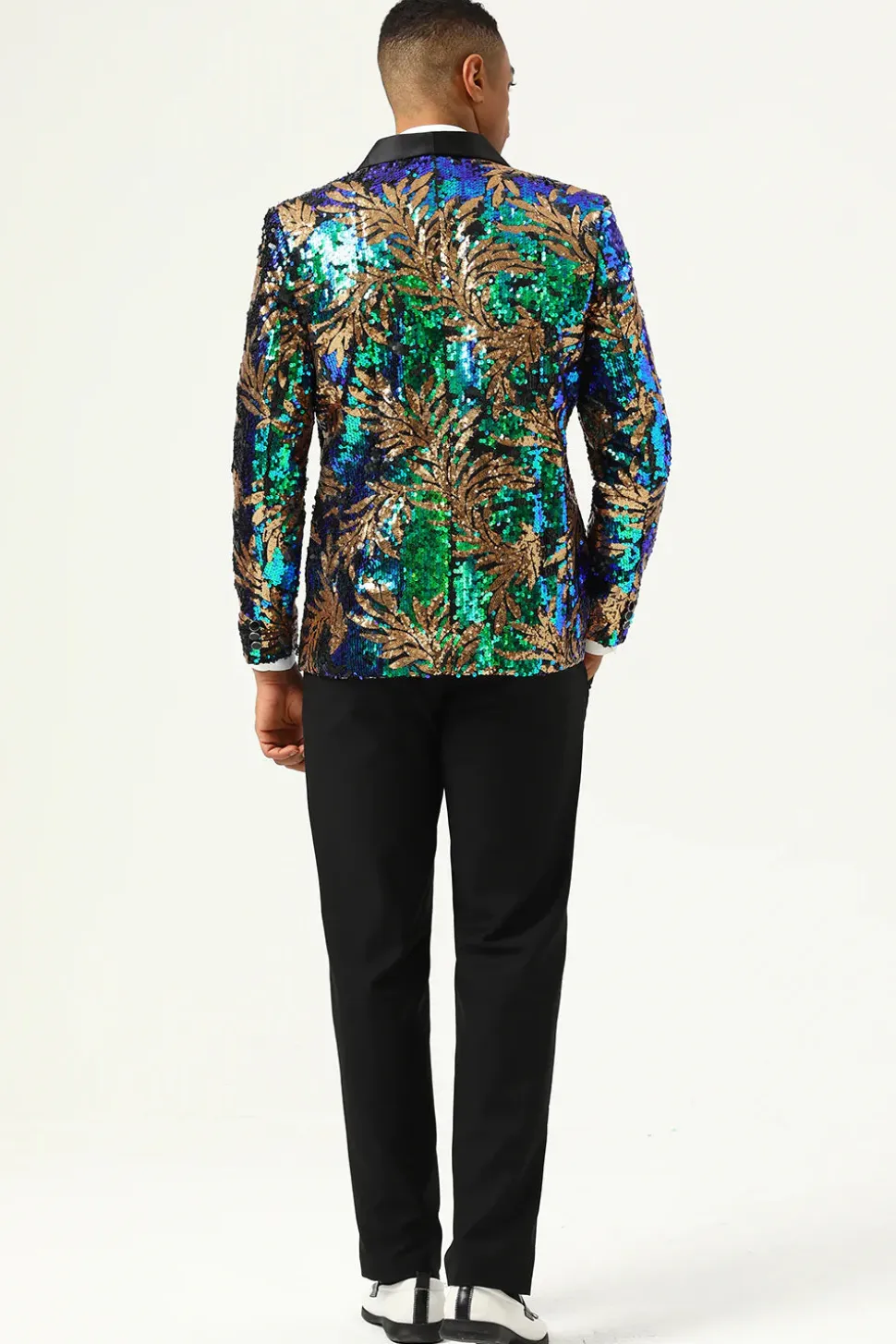 Blazer de Baile Brilhante Verde Escuro