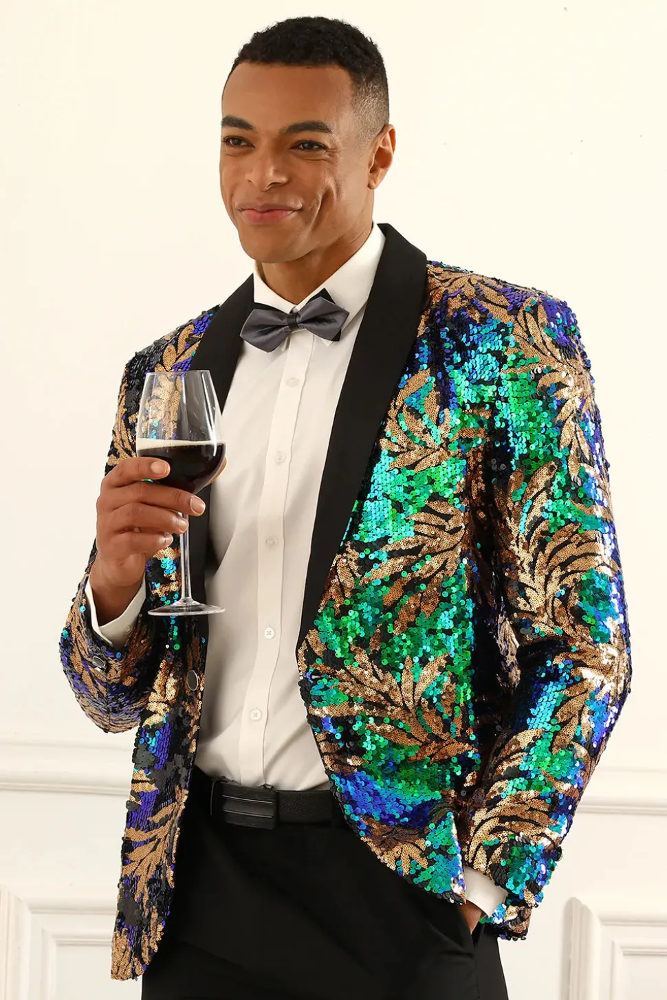 Blazer de Baile Brilhante Verde Escuro