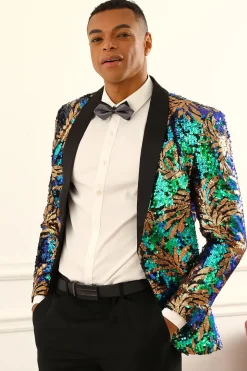 Blazer de Baile Brilhante Verde Escuro