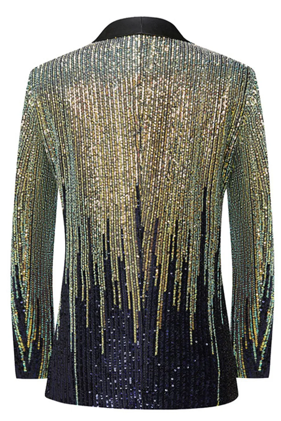 Blazer de Baile de Formatura de Lapela Preto Masculino com Sequins