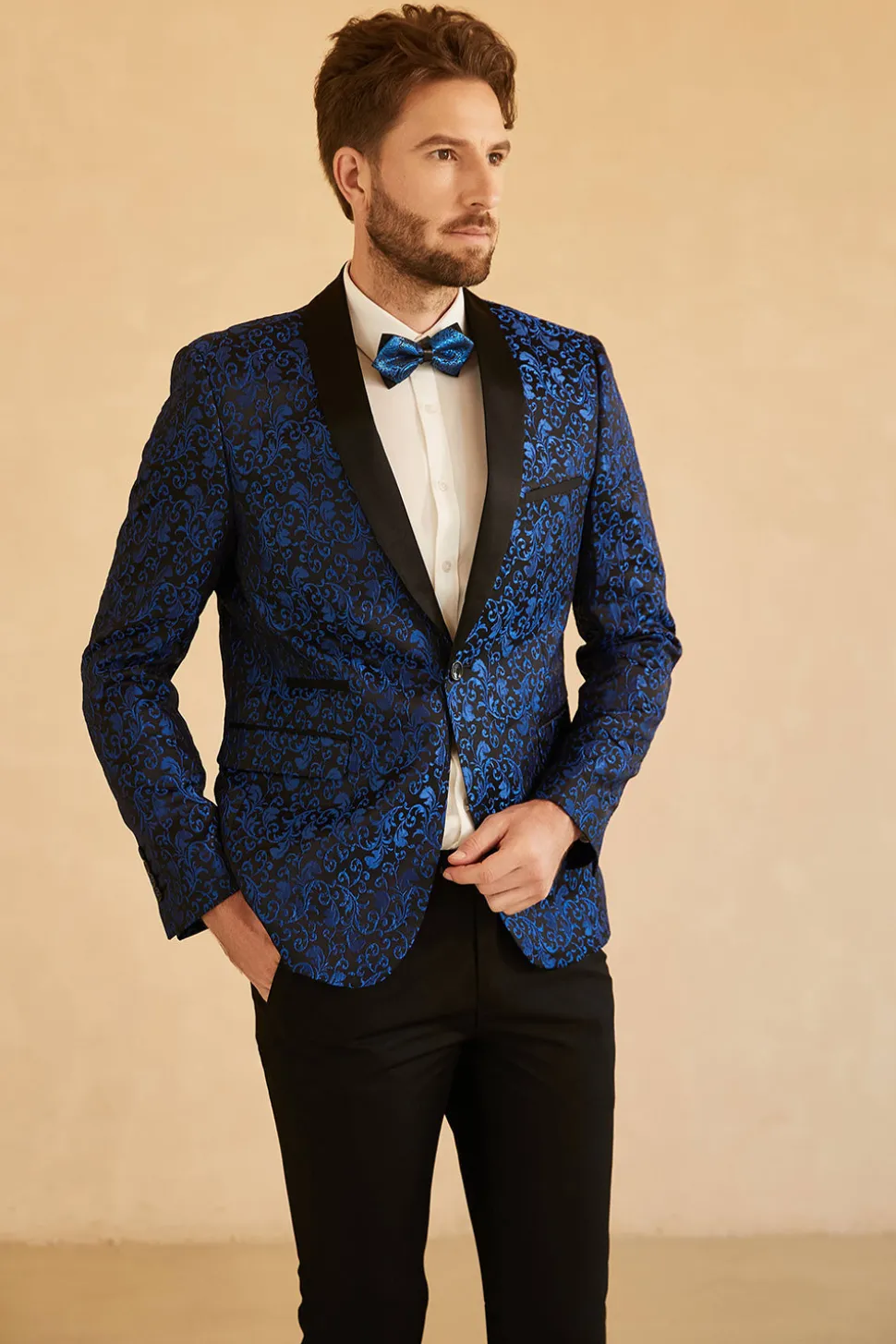 Blazer de Baile Masculino Lapela Shawl Jacquard
