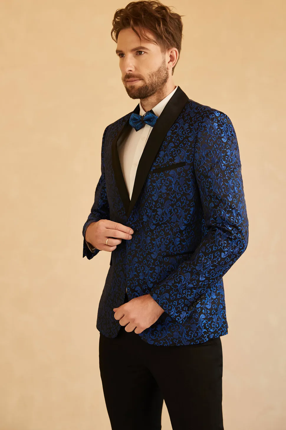 Blazer de Baile Masculino Lapela Shawl Jacquard