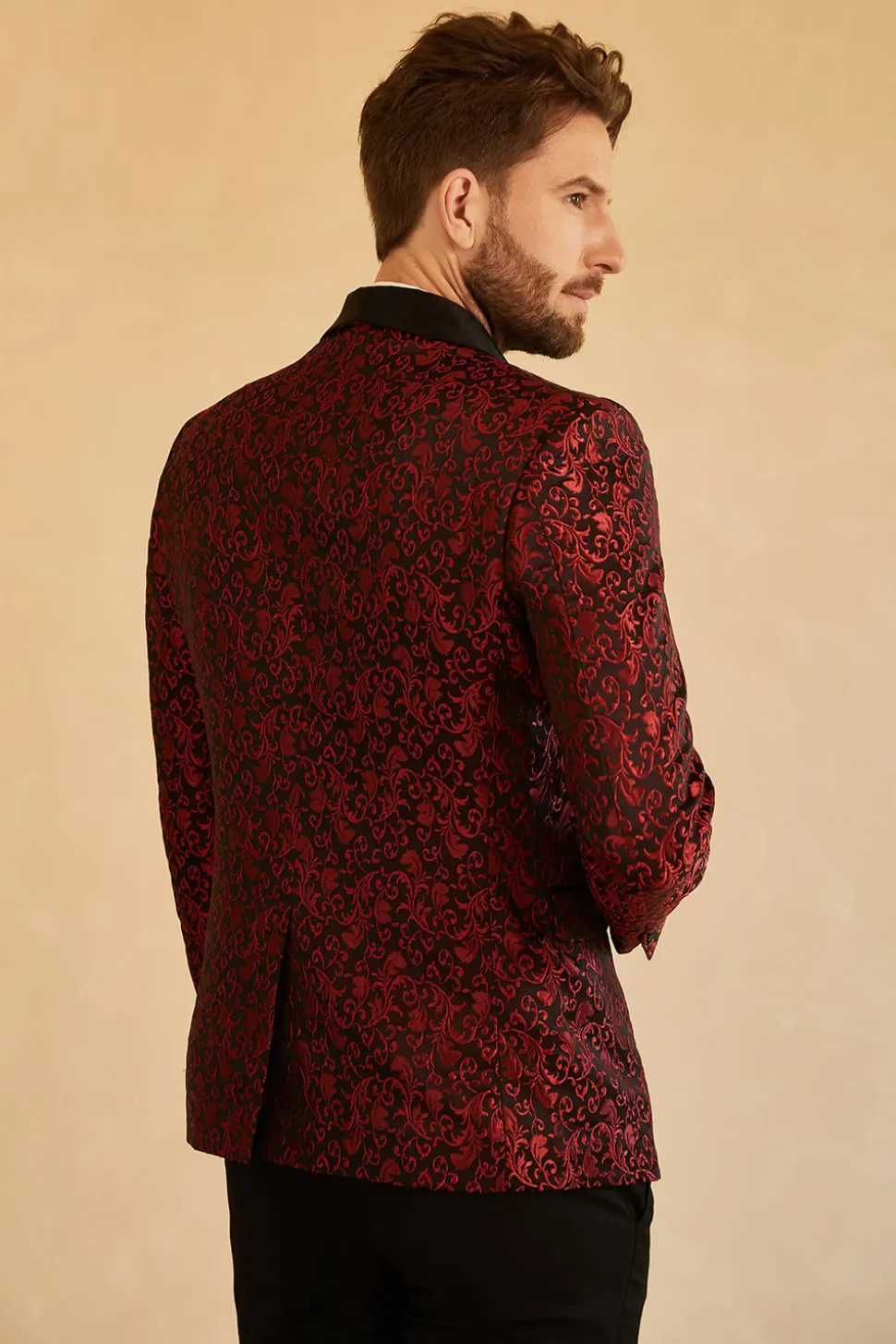 Blazer de Baile Masculino Lapela Shawl Jacquard