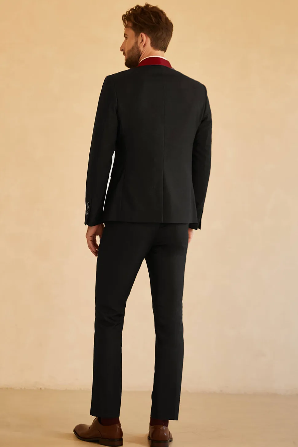Blazer de baile masculino de Lapel Lapel, vermelho vermelho preto