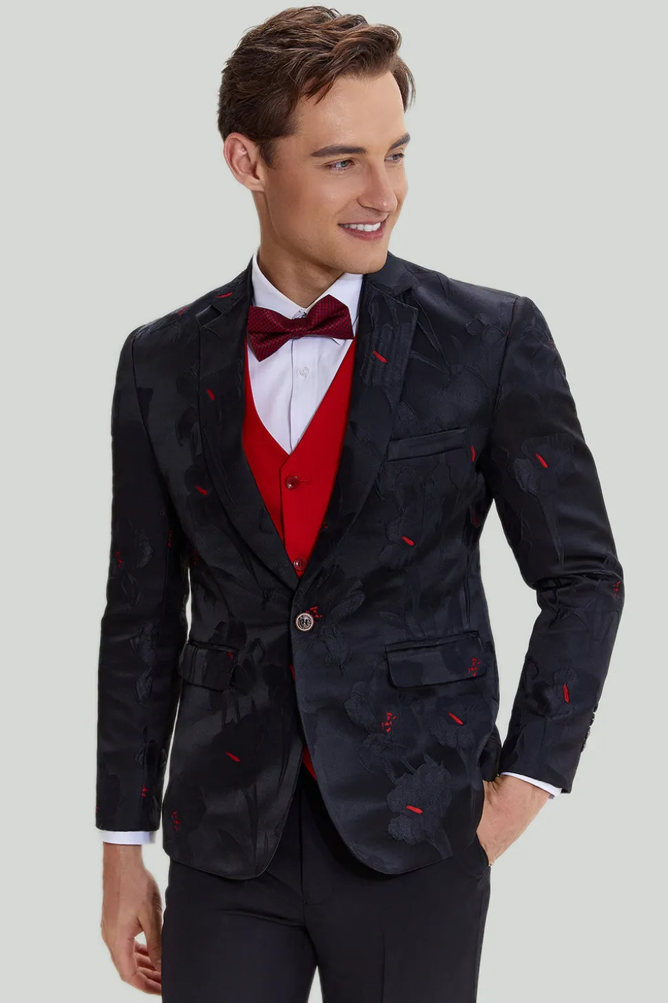 Blazer de lapela de lapel com entalhe preto