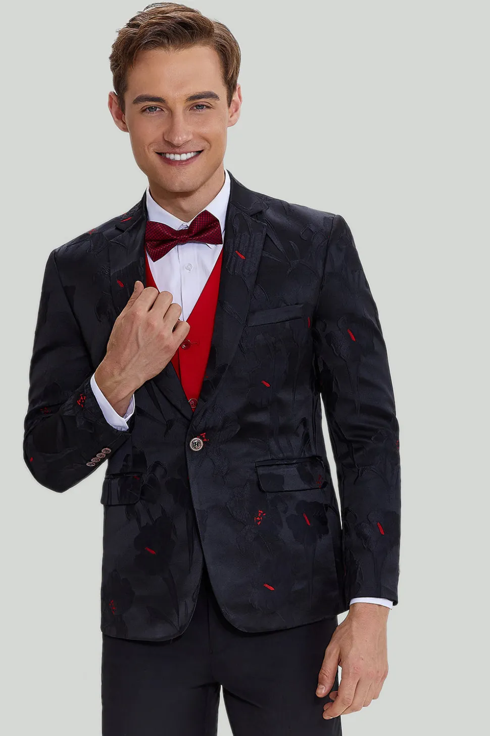 Blazer de lapela de lapel com entalhe preto